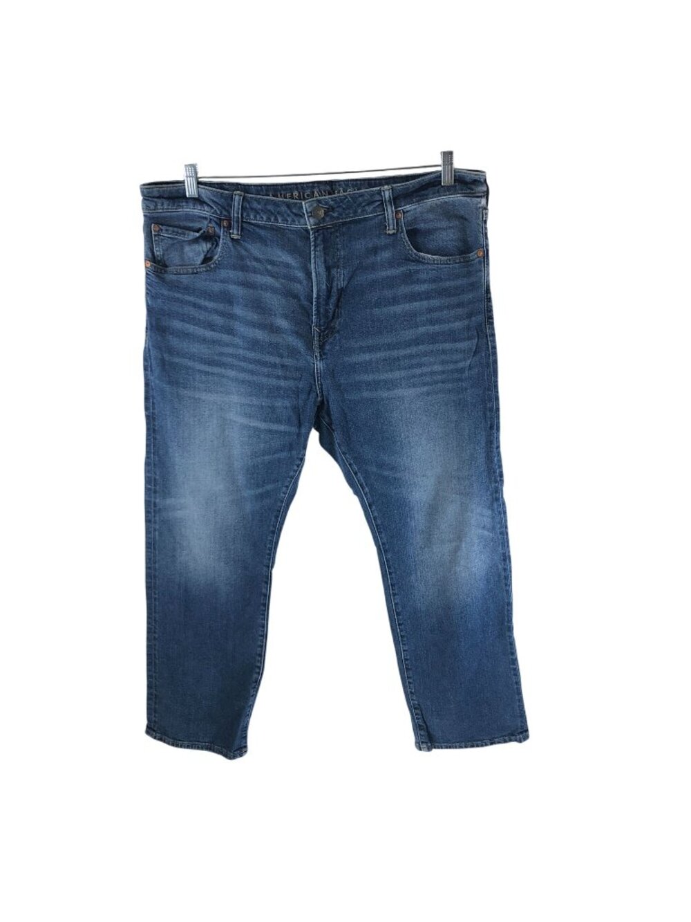 American Eagle Mens Relaxed Straight Flex Jeans 40x30 Medium Wash Comfortable